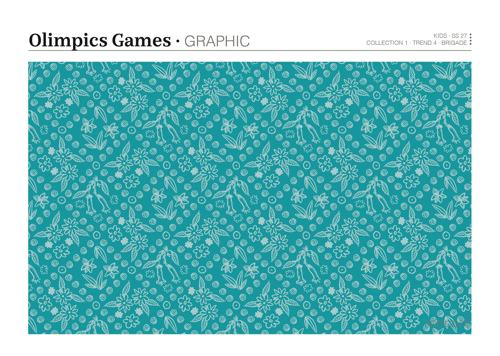 Trendbook Minicool — Olimpics Games, gráfico de moda infantil